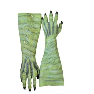 Don Post Green Monster Alien Hand Gloves Creepy Halloween Costume Prop 2004